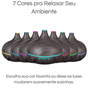 Difusor de Óleos Essenciais - Cor Madeira -  com Controle Remoto